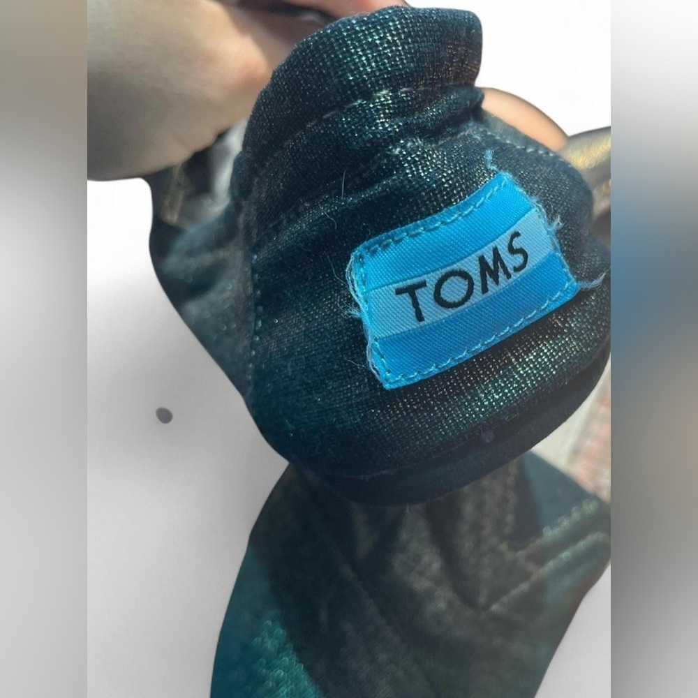 TOMS Dark Slip-On Shoes with Blue Tag